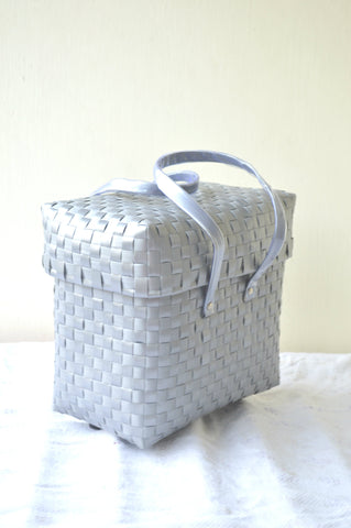 Trendy Grey Lunch Basket With Lid