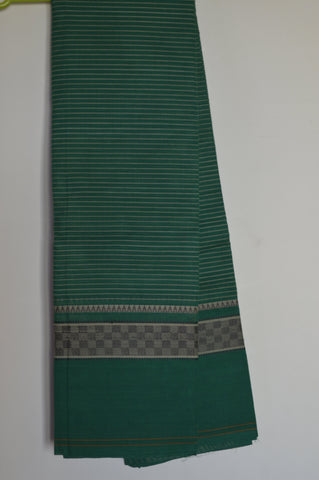 Green Kattam Border Chettinad Cotton Saree